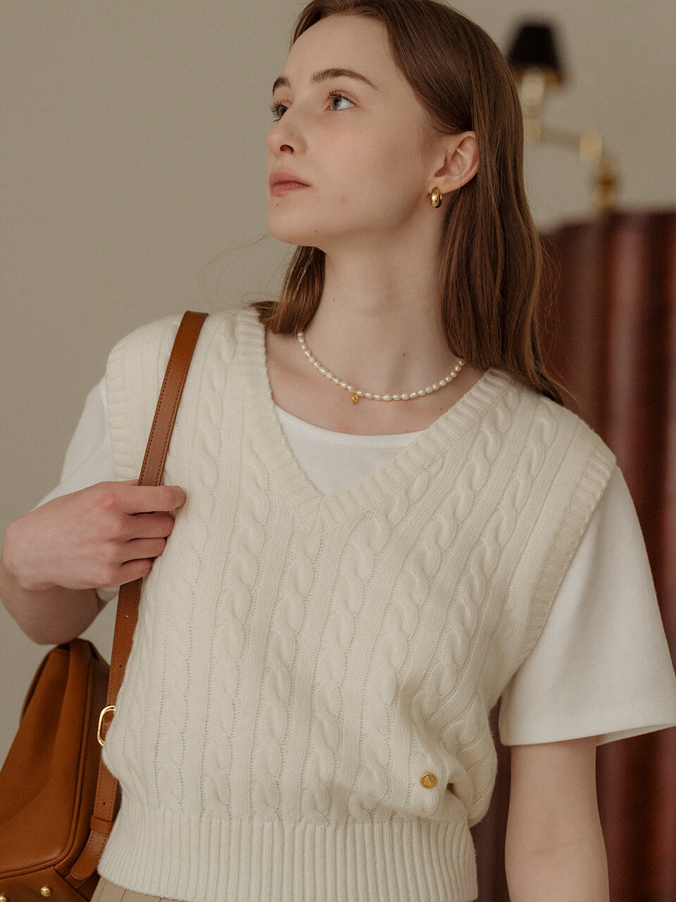 [예약배송]Monica knit vest_Ivory
