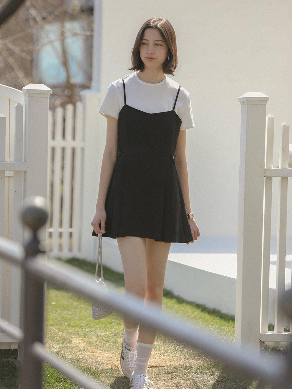 Bustier tweed mini dress_Black